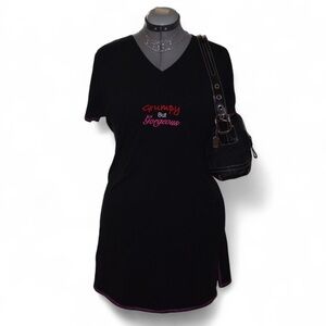 Grumpy but Gorgeous black short sleeve nightgown dress